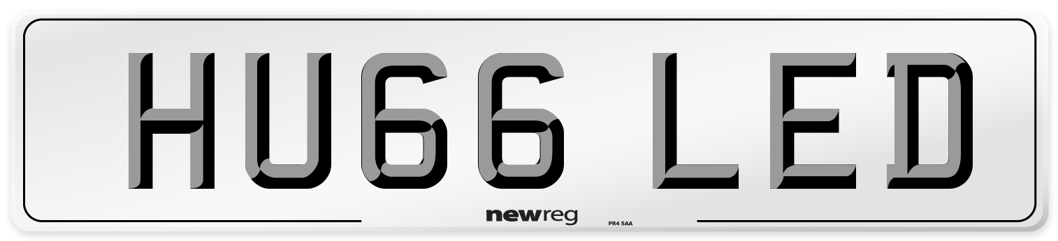 HU66 LED Number Plate from New Reg